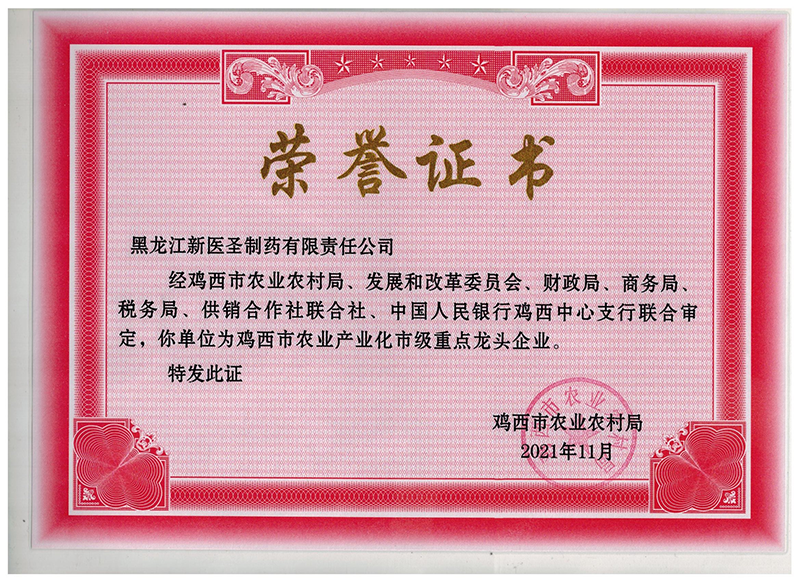 贺足球网制药获市级重点龙头企业称号